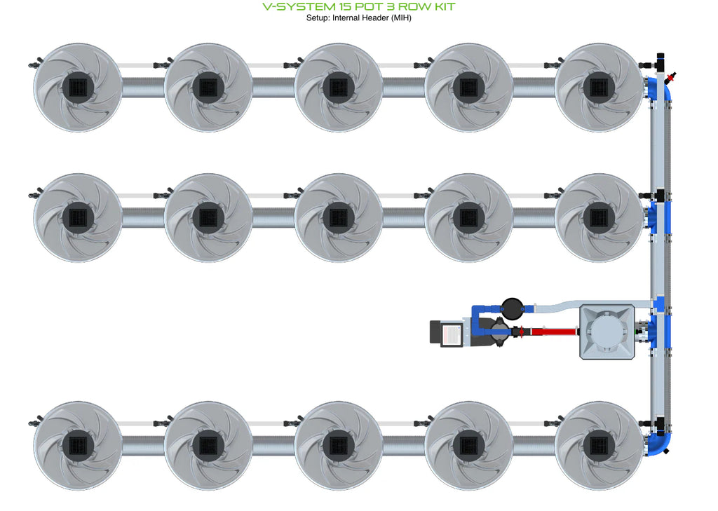 ALIEN Hydroponics V-SYSTEM 15 Pot 3 Row Kit product image 4