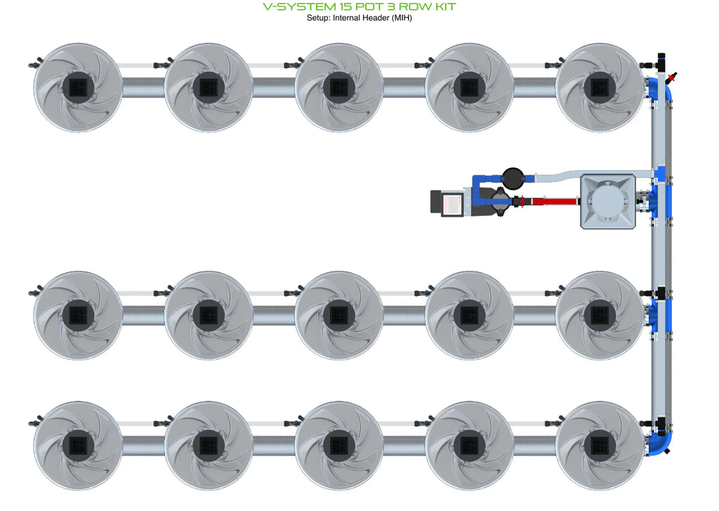 ALIEN Hydroponics V-SYSTEM 15 Pot 3 Row Kit product image 6