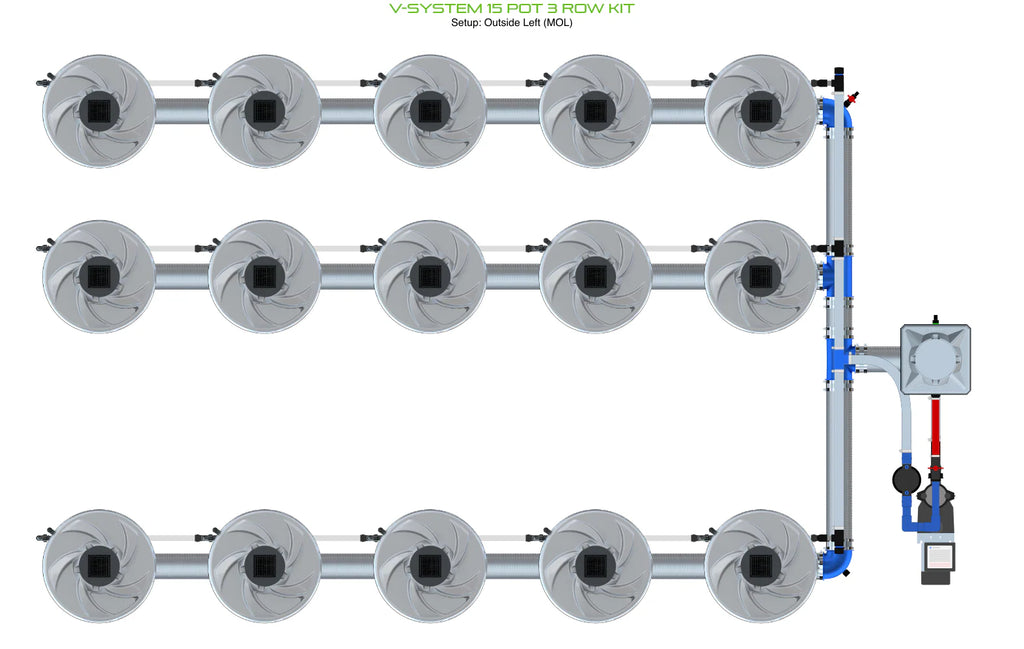 ALIEN Hydroponics V-SYSTEM 15 Pot 3 Row Kit product image 8