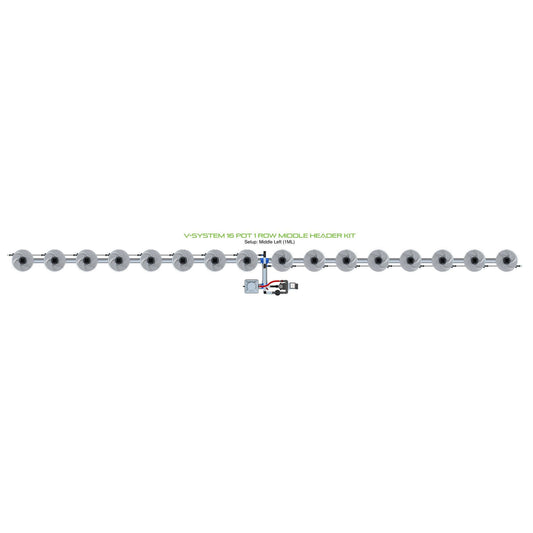 ALIEN Hydroponics V-SYSTEM 16 Pot 1 Row Middle Header Kit product image 1