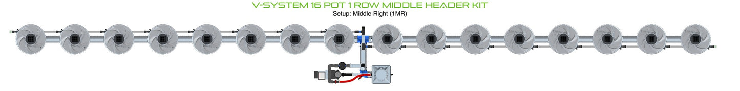 ALIEN Hydroponics V-SYSTEM 16 Pot 1 Row Middle Header Kit product image 3