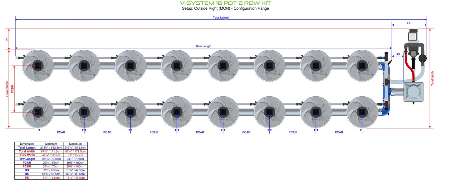 ALIEN Hydroponics V-SYSTEM 16 Pot 2 Row Kit product image 9