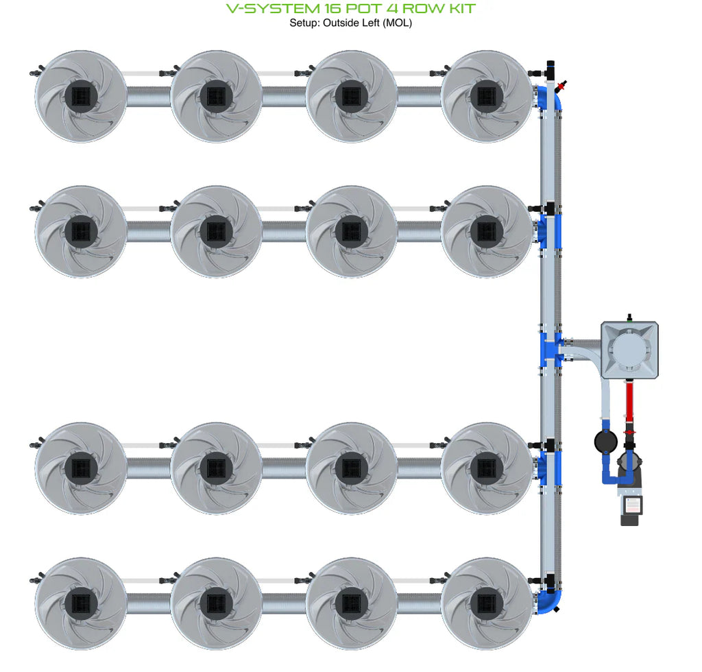 ALIEN Hydroponics V-SYSTEM 16 Pot 4 Row Kit product image 6