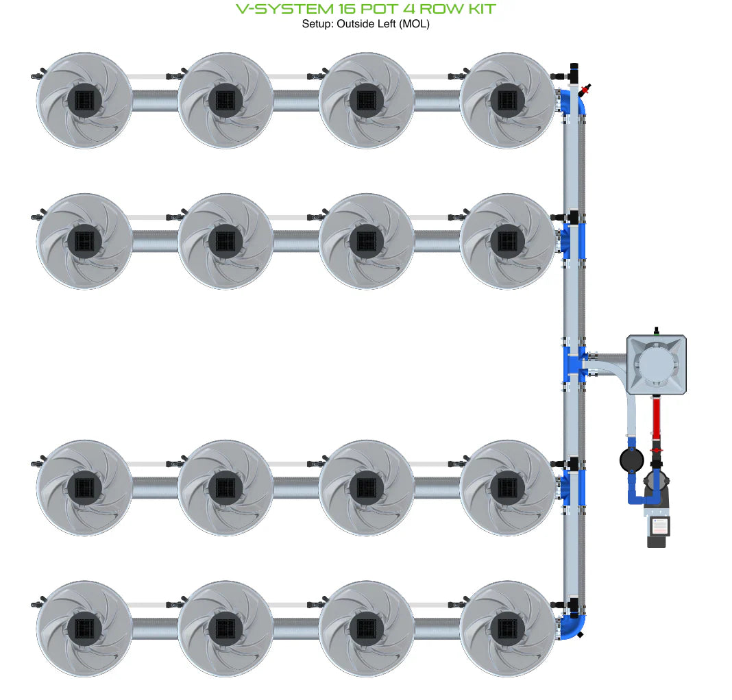 ALIEN Hydroponics V-SYSTEM 16 Pot 4 Row Kit product image 6