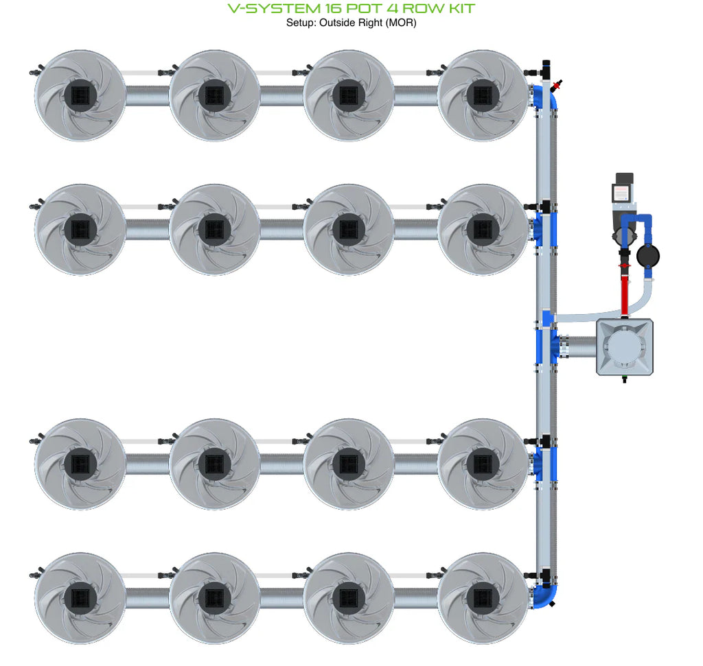 ALIEN Hydroponics V-SYSTEM 16 Pot 4 Row Kit product image 8