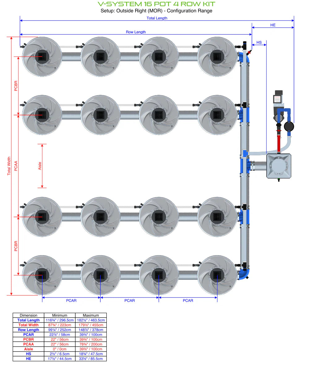 ALIEN Hydroponics V-SYSTEM 16 Pot 4 Row Kit product image 9