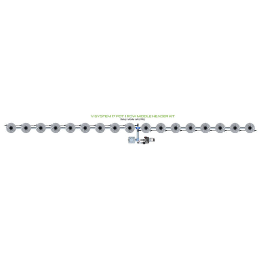 ALIEN Hydroponics V-SYSTEM 17 Pot 1 Row Middle Header Kit product image 1