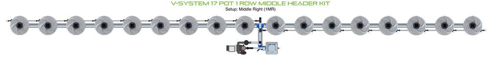 ALIEN Hydroponics V-SYSTEM 17 Pot 1 Row Middle Header Kit product image 3