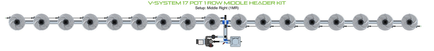 ALIEN Hydroponics V-SYSTEM 17 Pot 1 Row Middle Header Kit product image 3