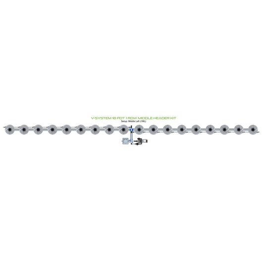 ALIEN Hydroponics V-SYSTEM 18 Pot 1 Row Middle Header Kit product image 1