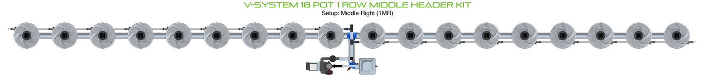 ALIEN Hydroponics V-SYSTEM 18 Pot 1 Row Middle Header Kit product image 3