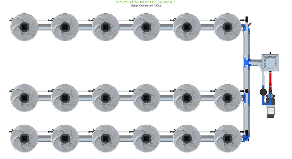 ALIEN Hydroponics V-SYSTEM 18 Pot 3 Row Kit product image 10