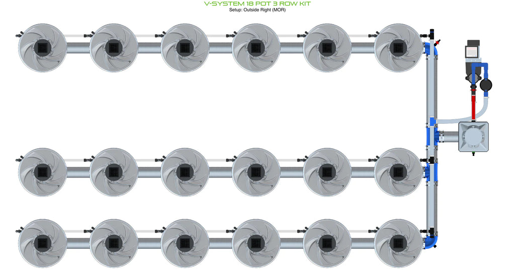 ALIEN Hydroponics V-SYSTEM 18 Pot 3 Row Kit product image 14