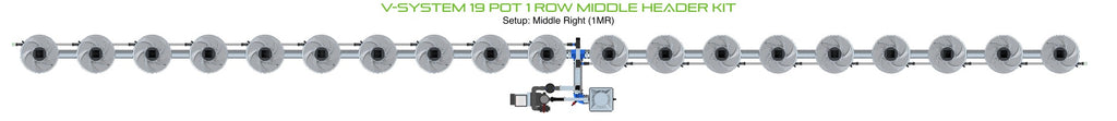 ALIEN Hydroponics V-SYSTEM 19 Pot 1 Row Middle Header Kit product image 3