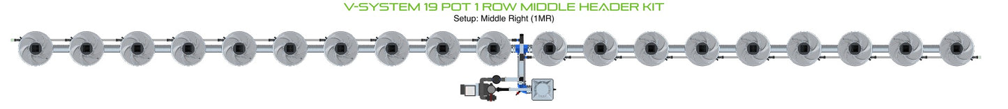 ALIEN Hydroponics V-SYSTEM 19 Pot 1 Row Middle Header Kit product image 3