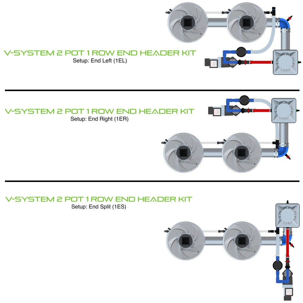 ALIEN Hydroponics V-SYSTEM 2 Pot 1 Row End Header Kit product image 1