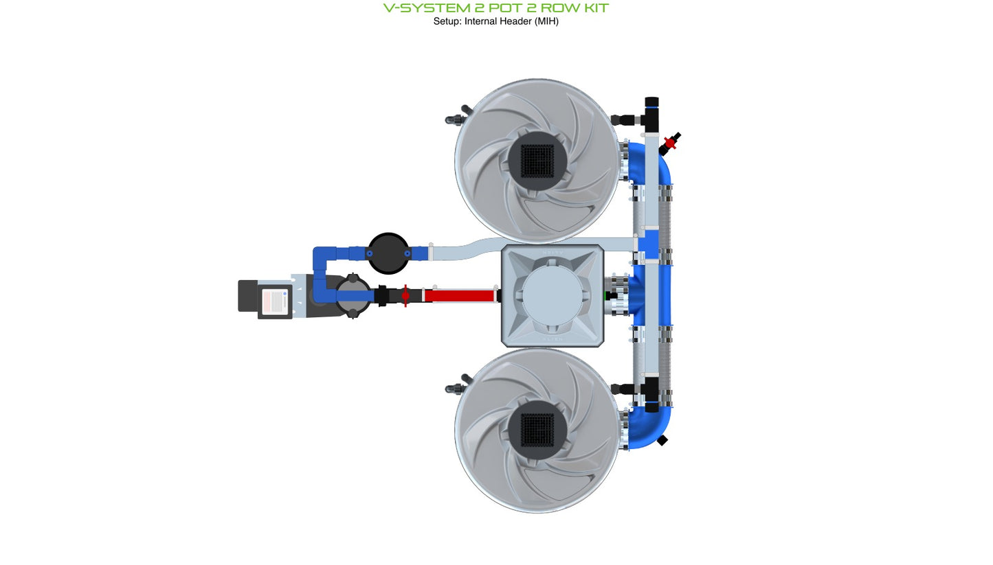 ALIEN Hydroponics V-SYSTEM 2 Pot 2 Row Kit product image 1
