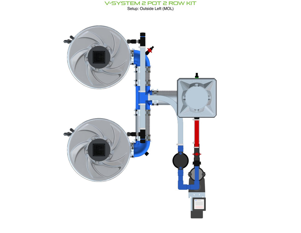 ALIEN Hydroponics V-SYSTEM 2 Pot 2 Row Kit product image 3