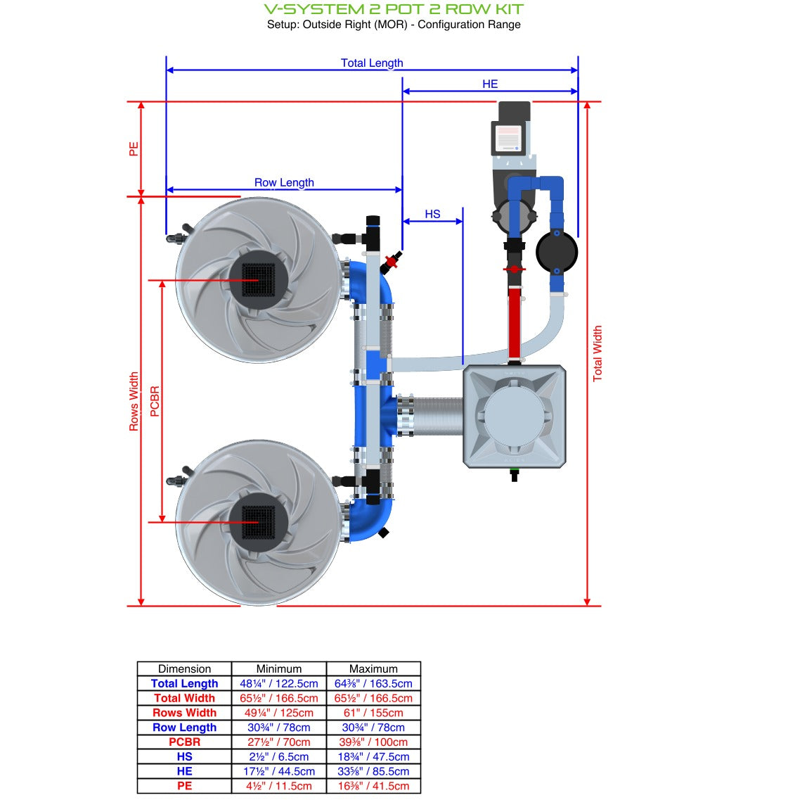 ALIEN Hydroponics V-SYSTEM 2 Pot 2 Row Kit product image 6