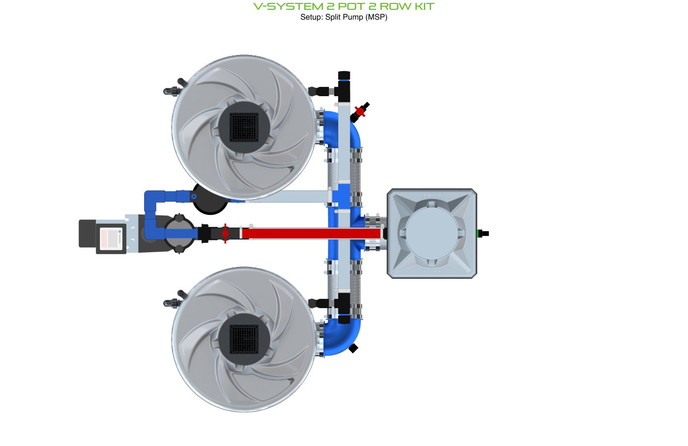 ALIEN Hydroponics V-SYSTEM 2 Pot 2 Row Kit product image 7
