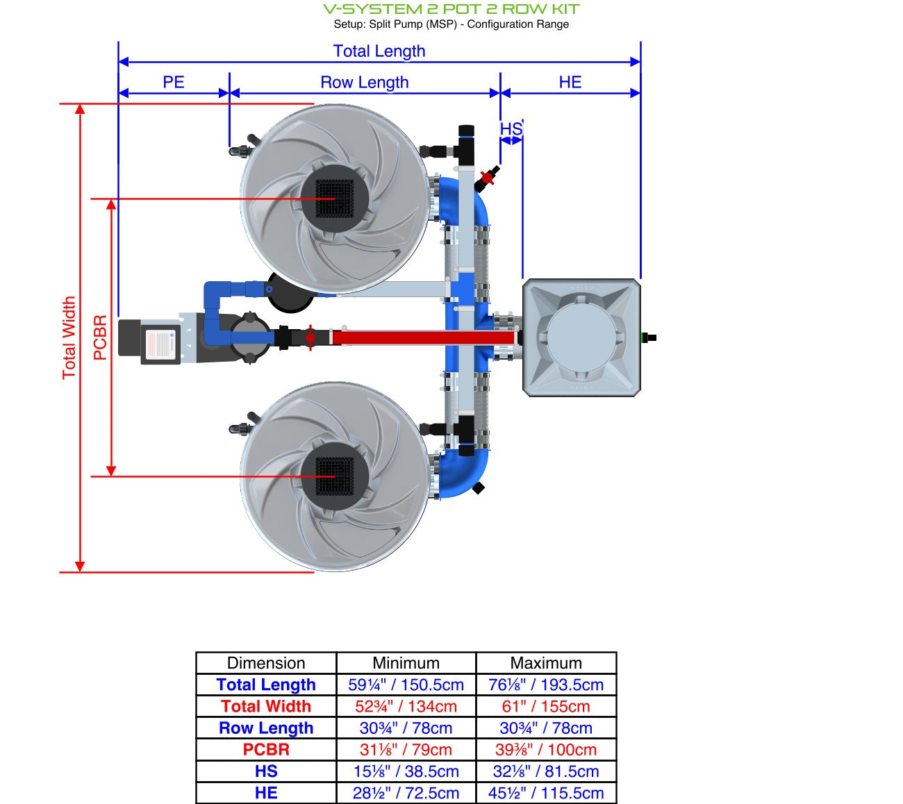 ALIEN Hydroponics V-SYSTEM 2 Pot 2 Row Kit product image 8