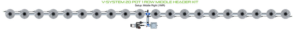 ALIEN Hydroponics V-SYSTEM 20 Pot 1 Row Middle Header Kit product image 3
