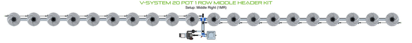 ALIEN Hydroponics V-SYSTEM 20 Pot 1 Row Middle Header Kit product image 3