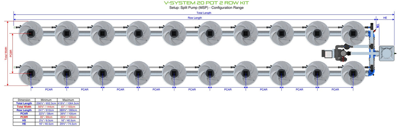 ALIEN Hydroponics V-SYSTEM 20 Pot 2 Row Kit product image 11