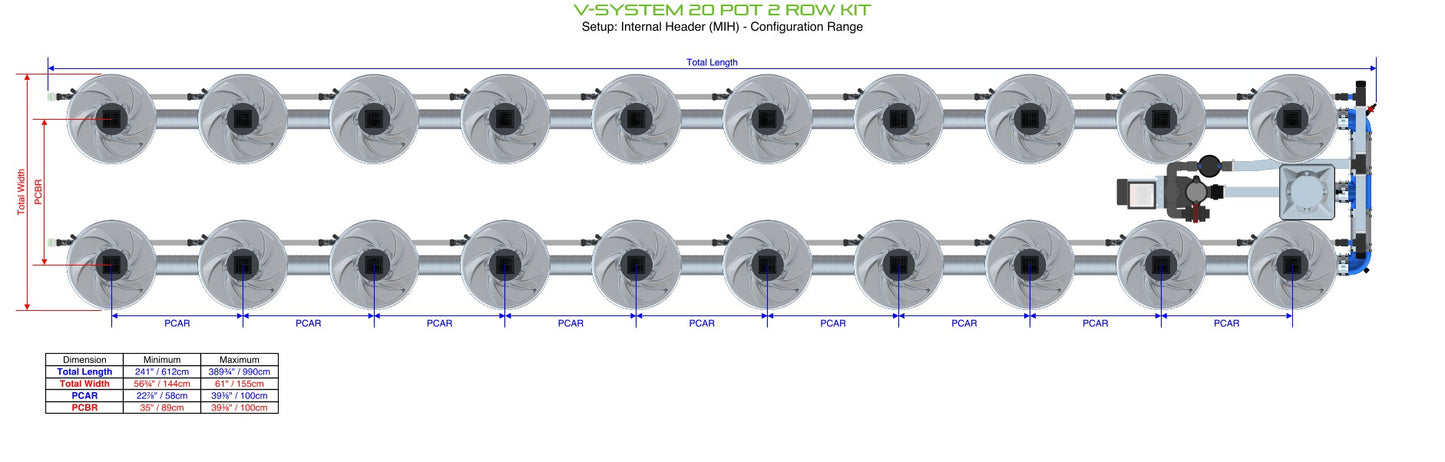 ALIEN Hydroponics V-SYSTEM 20 Pot 2 Row Kit product image 5