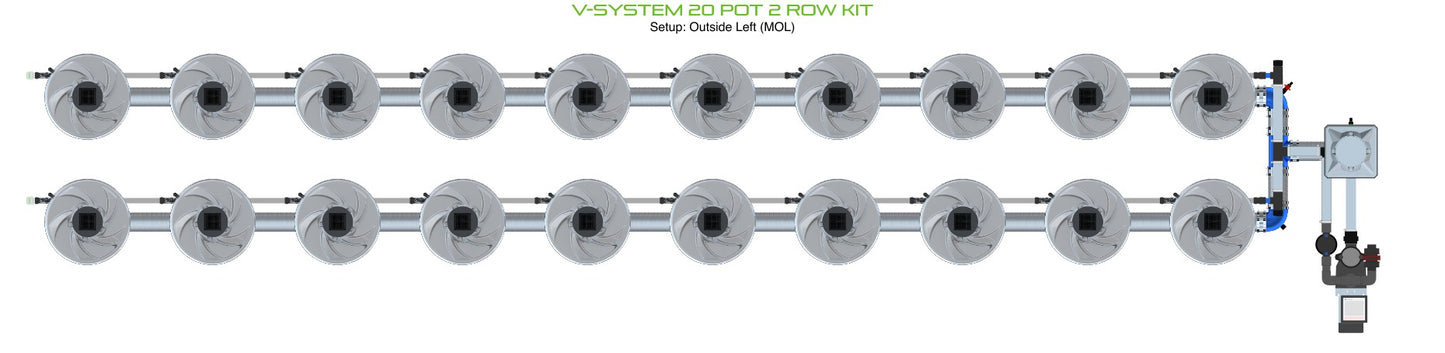 ALIEN Hydroponics V-SYSTEM 20 Pot 2 Row Kit product image 6