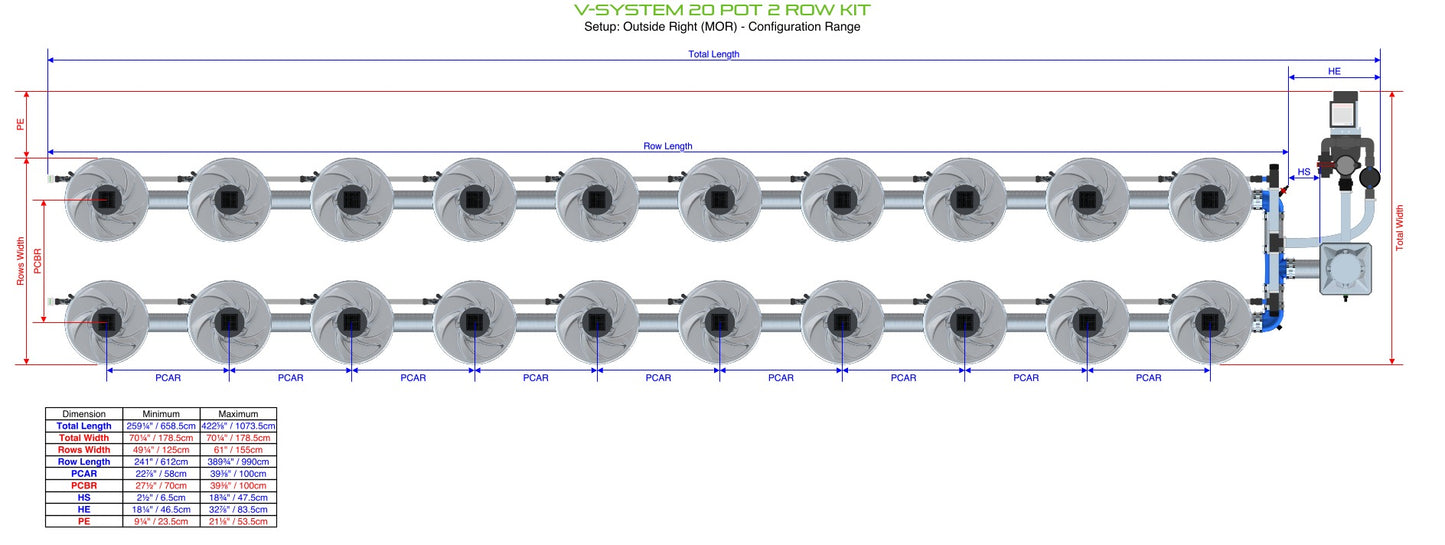 ALIEN Hydroponics V-SYSTEM 20 Pot 2 Row Kit product image 9