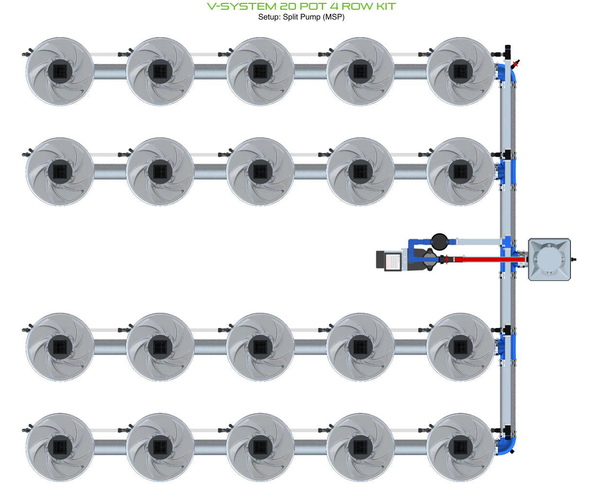 ALIEN Hydroponics V-SYSTEM 20 Pot 4 Row Kit product image 10