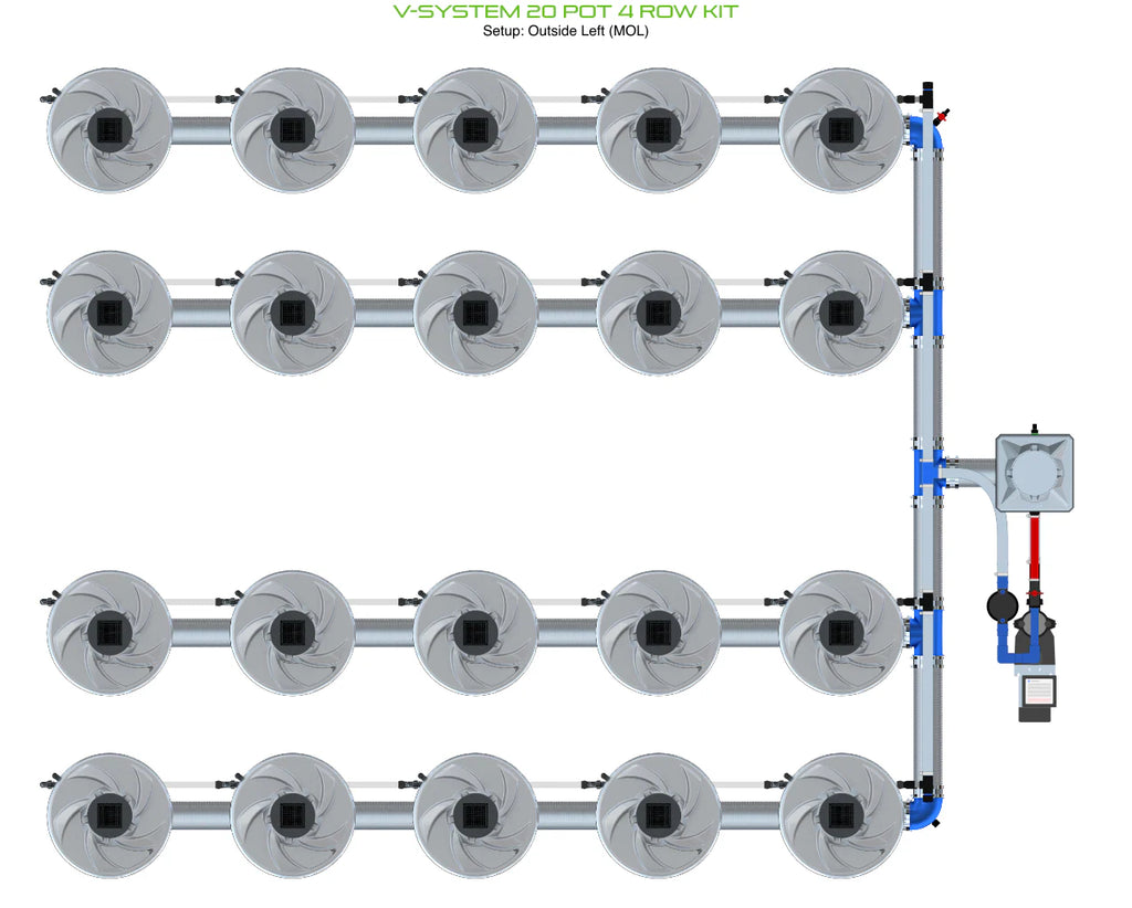 ALIEN Hydroponics V-SYSTEM 20 Pot 4 Row Kit product image 6