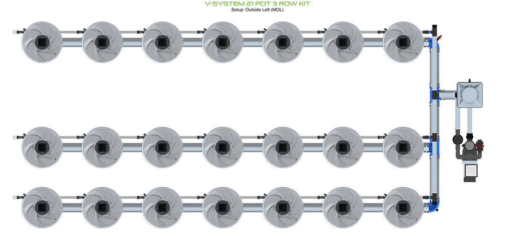 ALIEN Hydroponics V-SYSTEM 21 Pot 3 Row Kit product image 10