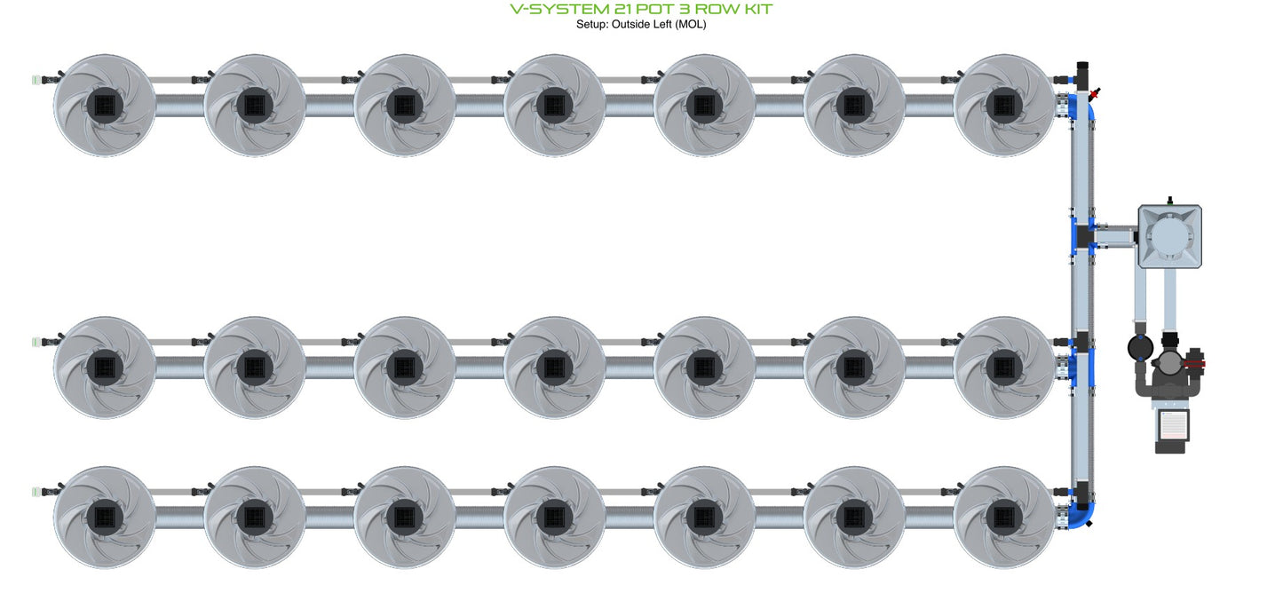 ALIEN Hydroponics V-SYSTEM 21 Pot 3 Row Kit product image 10