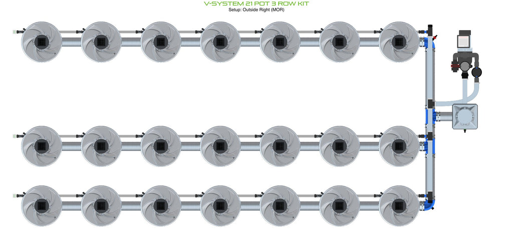 ALIEN Hydroponics V-SYSTEM 21 Pot 3 Row Kit product image 14
