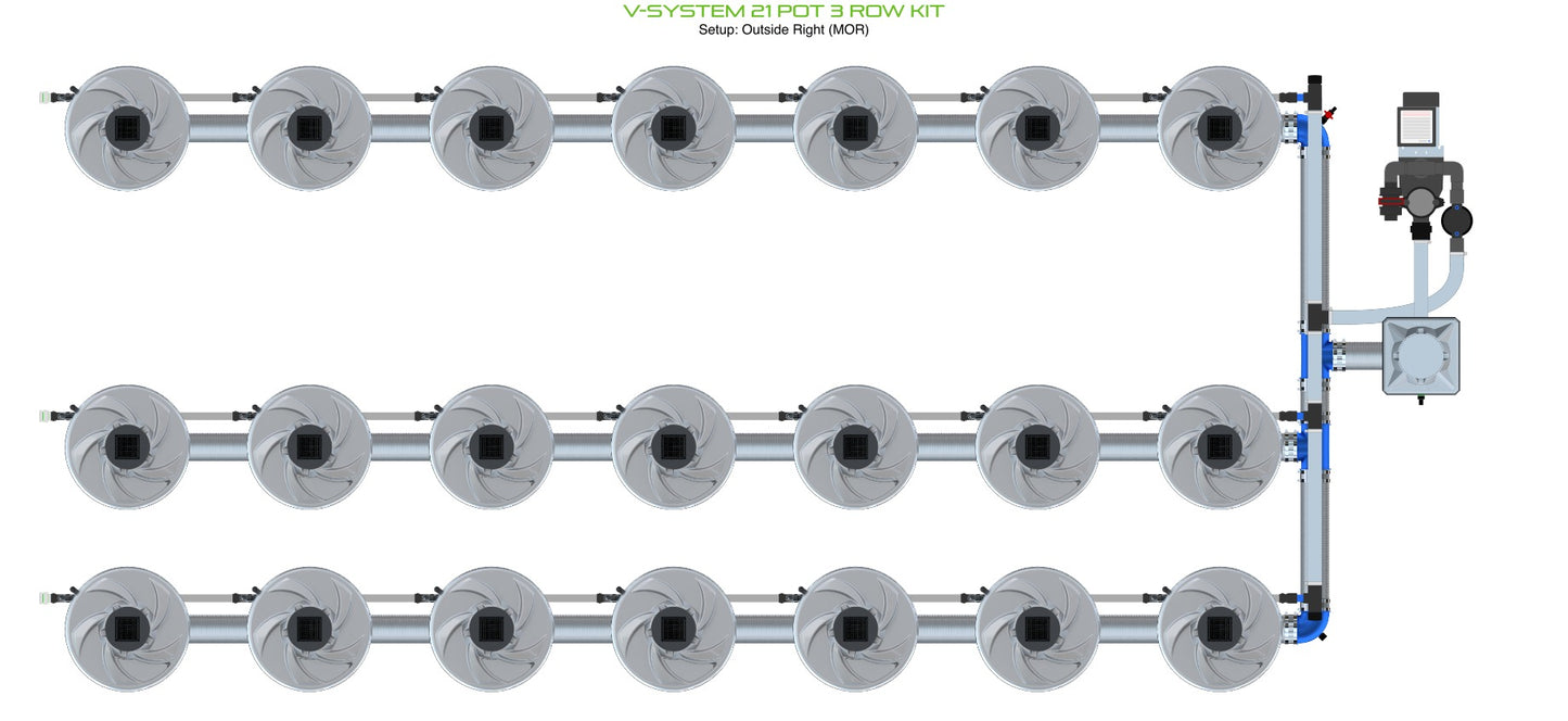 ALIEN Hydroponics V-SYSTEM 21 Pot 3 Row Kit product image 14