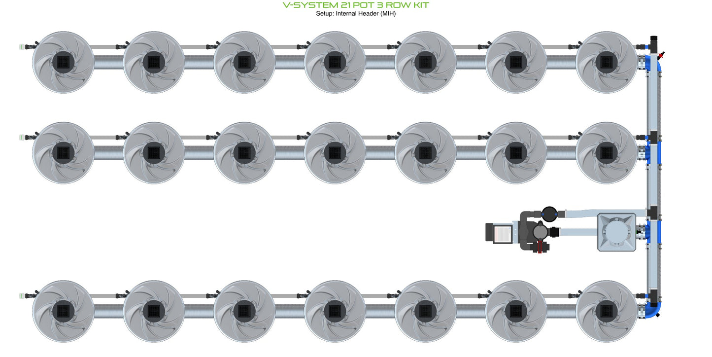 ALIEN Hydroponics V-SYSTEM 21 Pot 3 Row Kit product image 4
