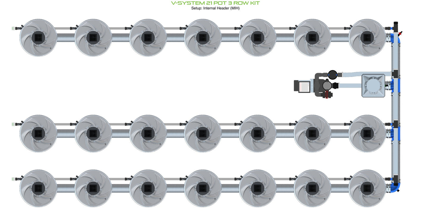 ALIEN Hydroponics V-SYSTEM 21 Pot 3 Row Kit product image 6