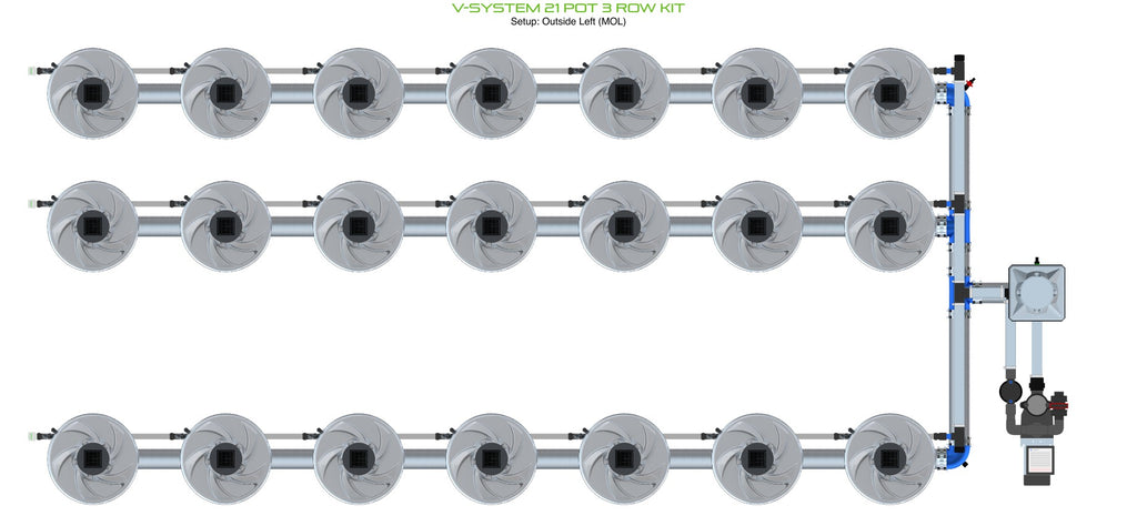 ALIEN Hydroponics V-SYSTEM 21 Pot 3 Row Kit product image 8