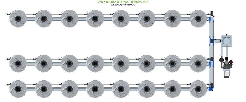 ALIEN Hydroponics V-SYSTEM 24 Pot 3 Row Kit product image 10