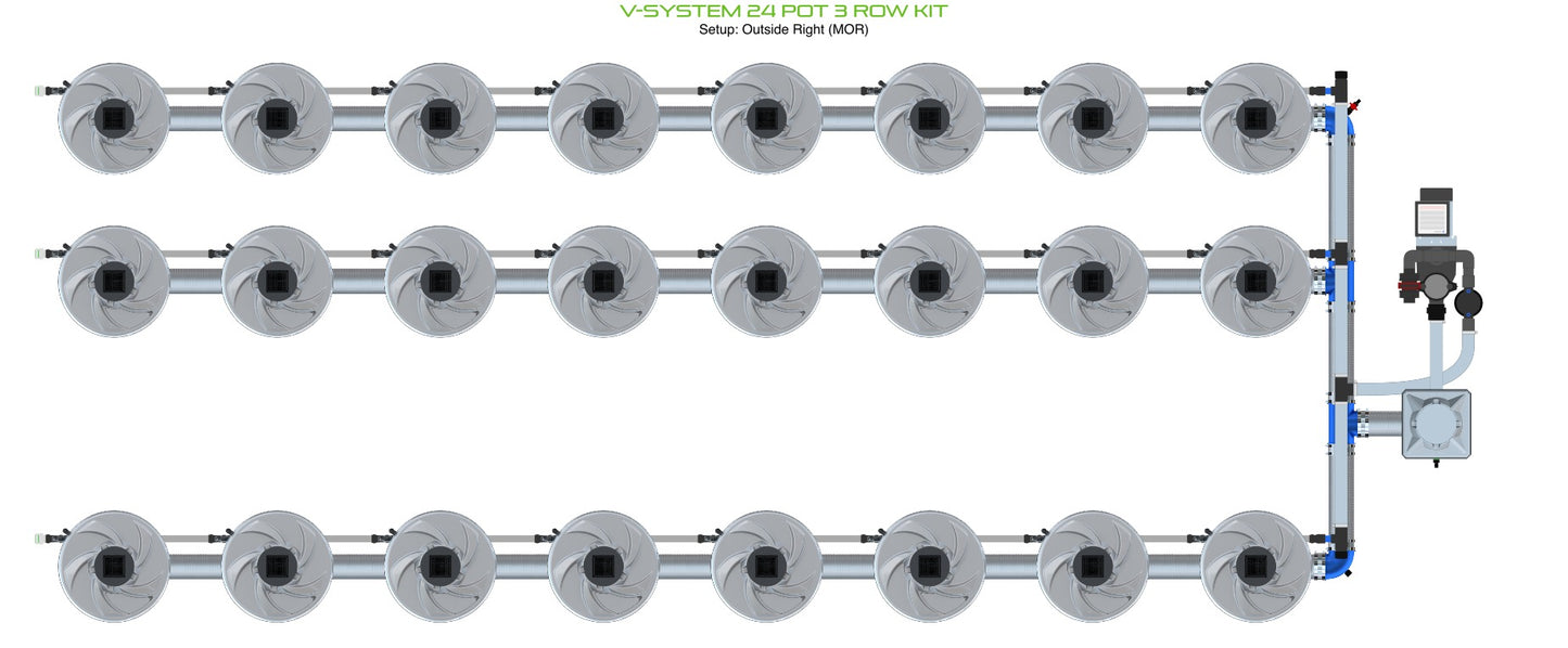 ALIEN Hydroponics V-SYSTEM 24 Pot 3 Row Kit product image 12