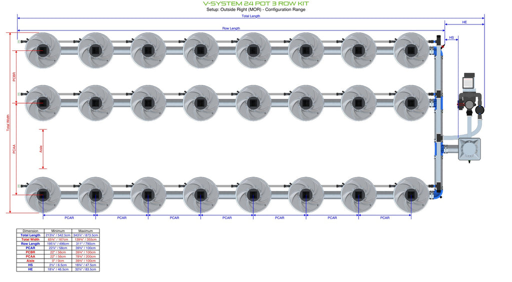 ALIEN Hydroponics V-SYSTEM 24 Pot 3 Row Kit product image 13