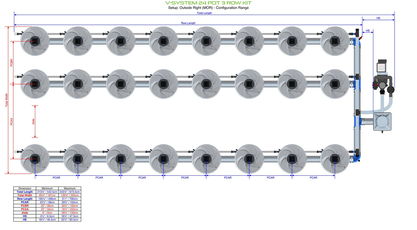 ALIEN Hydroponics V-SYSTEM 24 Pot 3 Row Kit product image 13