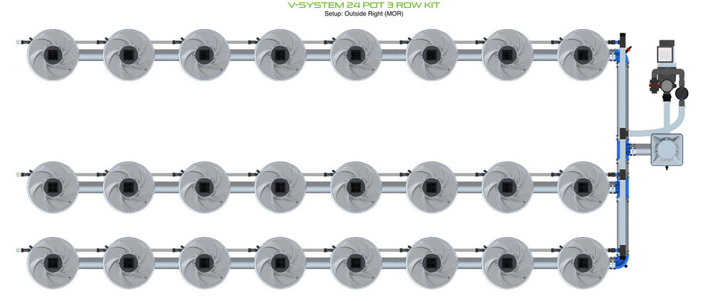 ALIEN Hydroponics V-SYSTEM 24 Pot 3 Row Kit product image 14