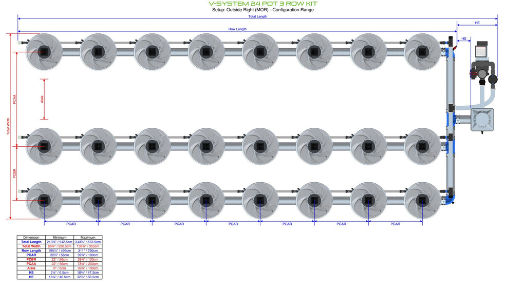 ALIEN Hydroponics V-SYSTEM 24 Pot 3 Row Kit product image 15
