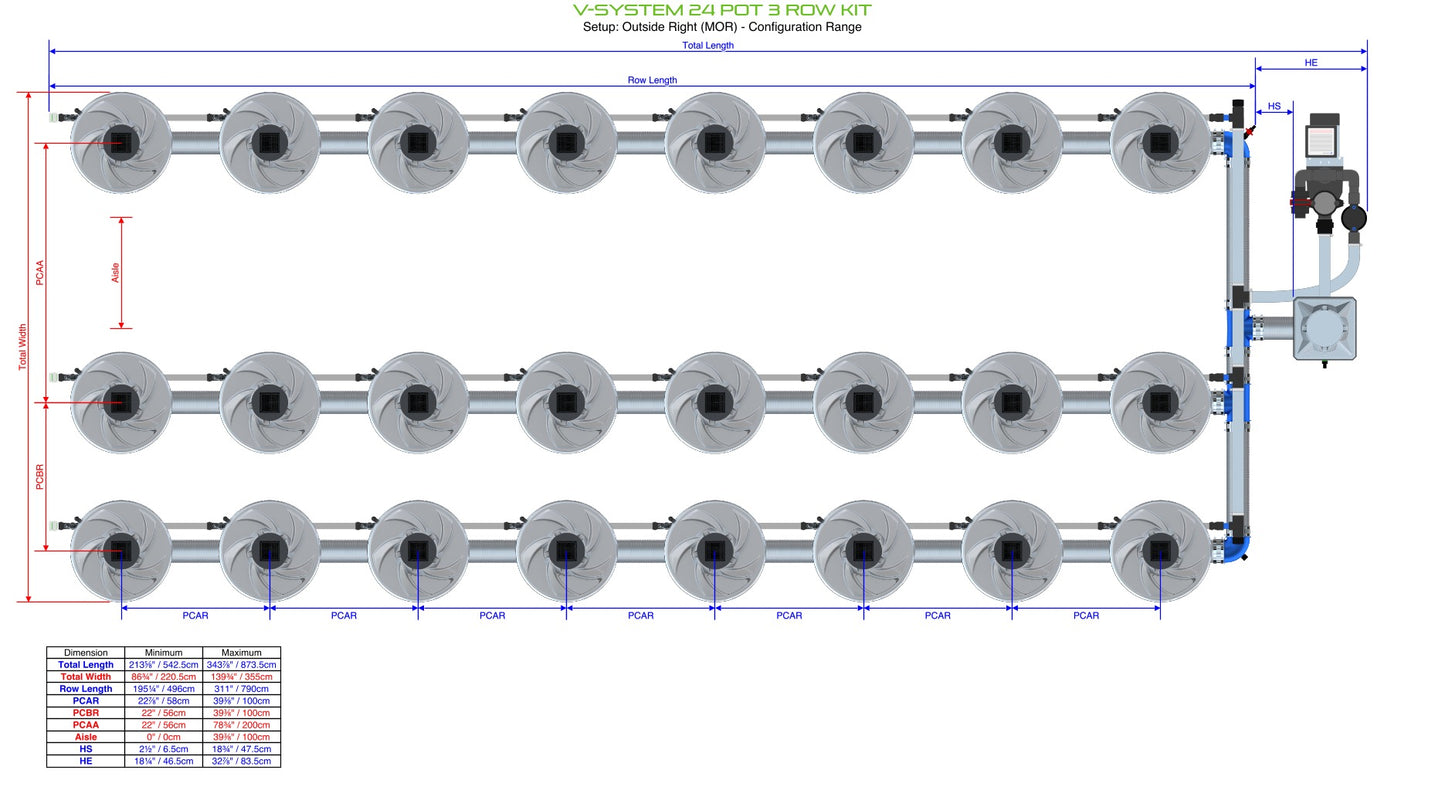 ALIEN Hydroponics V-SYSTEM 24 Pot 3 Row Kit product image 15