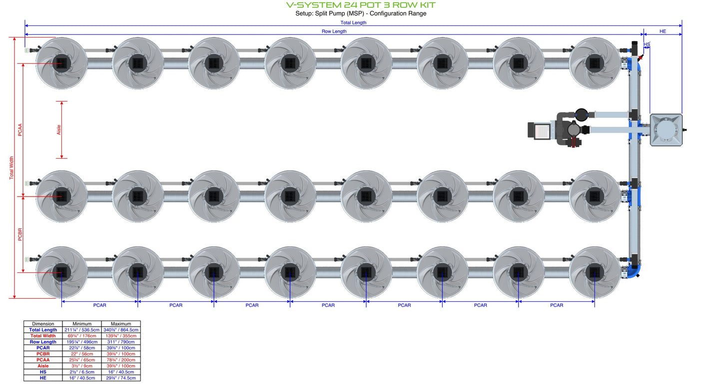 ALIEN Hydroponics V-SYSTEM 24 Pot 3 Row Kit product image 19