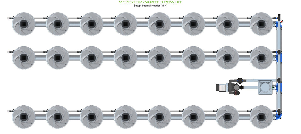 ALIEN Hydroponics V-SYSTEM 24 Pot 3 Row Kit product image 4