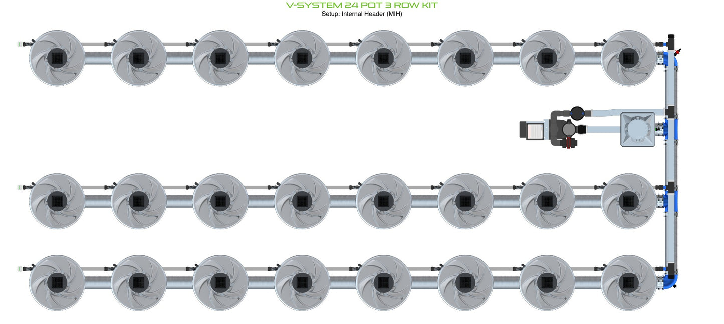 ALIEN Hydroponics V-SYSTEM 24 Pot 3 Row Kit product image 6